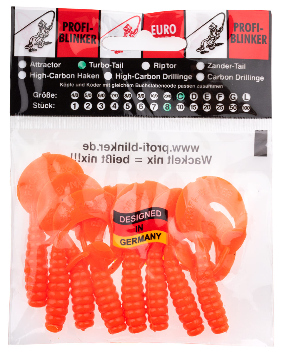 ProfiBlinker Turbotail Größe C 7,5cm Feuerwehr-Rot / verbessertes Japan-Rot / 8er Pack 