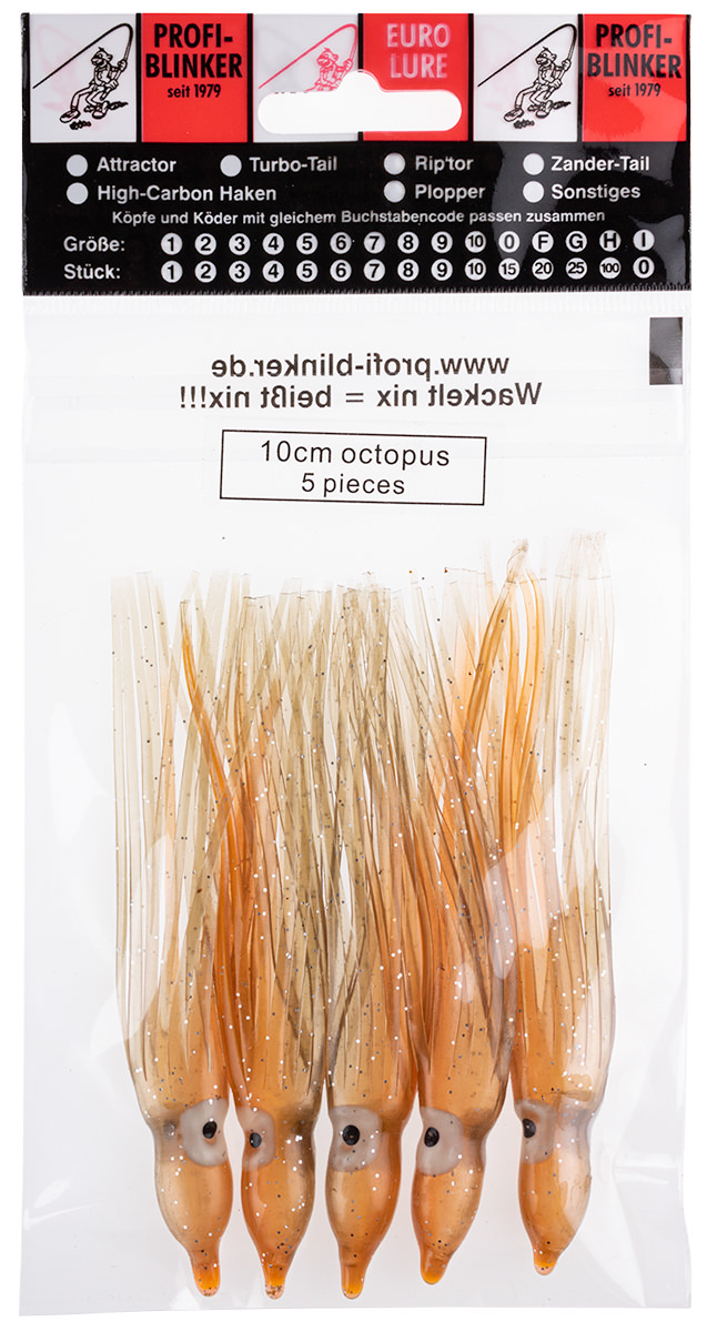 ProfiBlinker Octopus Größe 10cm dunkelbraun-grün / 5er Pack 